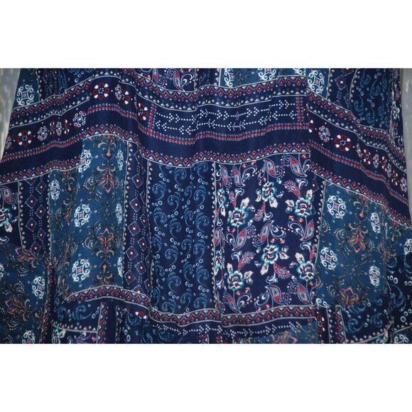 Altar'd State Crochet Blue Patchwork Sleeveless Blouse Top Size XS Flowy - Picture 9 of 11